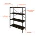 Estante com 4 Prateleiras Tub Carvalho Dark e Preta 80 cm