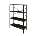 Estante com 4 Prateleiras Tub Carvalho Dark e Preta 80 cm