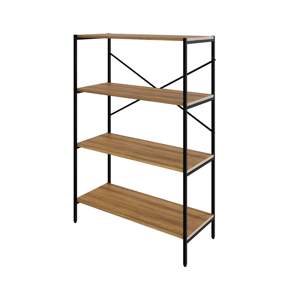 Estante com 4 Prateleiras Tub Mel e Preta 80 cm