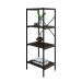 Estante com 4 Prateleiras Tub Nogal e Preta 45 cm