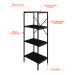 Estante com 4 Prateleiras Tub Preta 45 cm