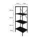 Estante com 4 Prateleiras Tub Preta 45 cm