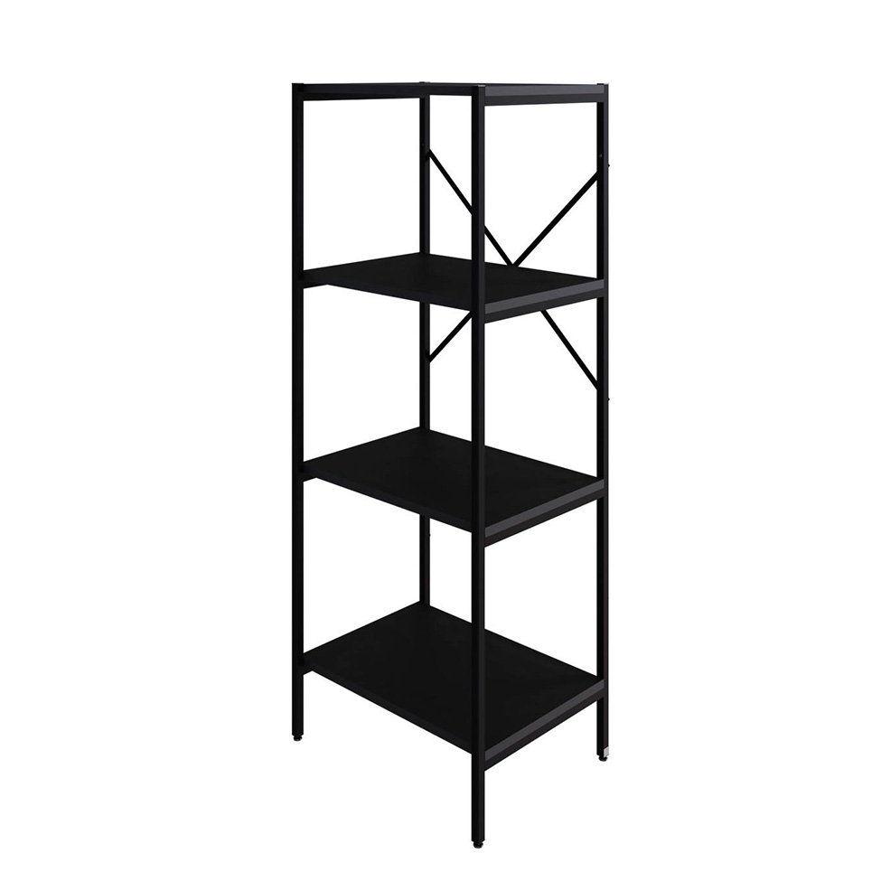 Estante com 4 Prateleiras Tub Preta 45 cm