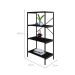 Estante com 4 Prateleiras Tub Preta 60 cm