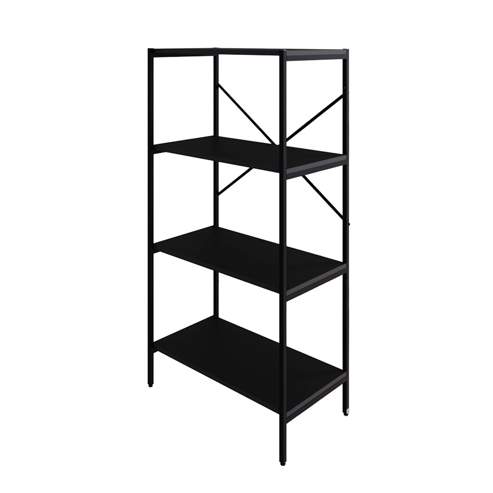 Estante com 4 Prateleiras Tub Preta 60 cm