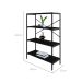 Estante com 4 Prateleiras Tub Preta 80 cm