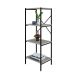 Estante com 4 Prateleiras Tub Snow e Preta 45 cm