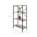 Estante com 4 Prateleiras Tub Snow e Preta 60 cm