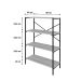 Estante com 4 Prateleiras Tub Snow e Preta 80 cm