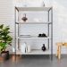 Estante com 4 Prateleiras Tub Snow e Preta 80 cm