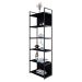 Estante com 4 Prateleiras e 2 Nichos Brooklyn Preta 60 cm