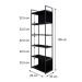 Estante com 4 Prateleiras e 2 Nichos Brooklyn Preta 60 cm
