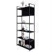 Estante com 4 Prateleiras e 2 Nichos Brooklyn Preta 80 cm