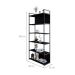Estante com 4 Prateleiras e 2 Nichos Brooklyn Preta 80 cm