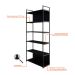 Estante com 4 Prateleiras e 2 Nichos Brooklyn Preta 80 cm