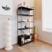 Estante com 4 Prateleiras e 2 Nichos Brooklyn Preta 80 cm