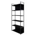 Estante com 4 Prateleiras e 2 Nichos Brooklyn Preta 80 cm