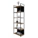 Estante com 4 Prateleiras e 2 Nichos Brooklyn Vermont e Preta 60 cm