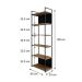 Estante com 4 Prateleiras e 2 Nichos Brooklyn Vermont e Preta 60 cm