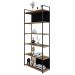 Estante com 4 Prateleiras e 2 Nichos Brooklyn Vermont e Preta 80 cm
