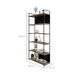 Estante com 4 Prateleiras e 2 Nichos Brooklyn Vermont e Preta 80 cm