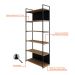 Estante com 4 Prateleiras e 2 Nichos Brooklyn Vermont e Preta 80 cm