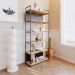 Estante com 4 Prateleiras e 2 Nichos Brooklyn Vermont e Preta 80 cm
