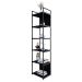 Estante com 4 Prateleiras e 2 Nichos Nicho Brooklyn Preta 45 cm