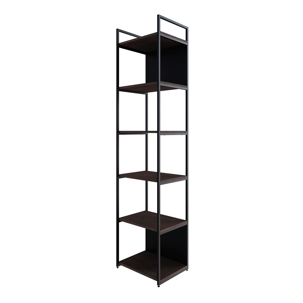 Estante com 4 Prateleiras e 2 Nichos Nicho Brooklyn Terracota e Preta 45 cm