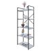 Estante com 5 Prateleiras Brooklyn Branca e Preta 60 cm