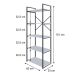 Estante com 5 Prateleiras Brooklyn Branca e Preta 60 cm