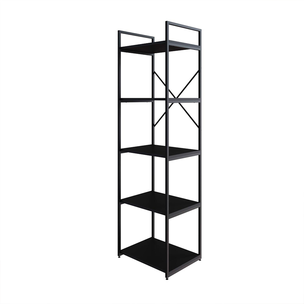Estante com 5 Prateleiras Brooklyn Preta 45 cm