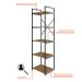 Estante com 5 Prateleiras Brooklyn Vermont e Preta 45 cm