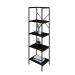 Estante com 5 Prateleiras Tub Carvalho Dark e Preta 45 cm