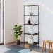 Estante com 5 Prateleiras Tub Carvalho Dark e Preta 45 cm