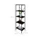 Estante com 5 Prateleiras Tub Carvalho Dark e Preta 45 cm