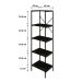 Estante com 5 Prateleiras Tub Carvalho Dark e Preta 45 cm