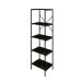 Estante com 5 Prateleiras Tub Carvalho Dark e Preta 45 cm