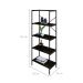 Estante com 5 Prateleiras Tub Carvalho Dark e Preta 60 cm