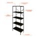 Estante com 5 Prateleiras Tub Carvalho Dark e Preta 60 cm