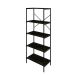 Estante com 5 Prateleiras Tub Carvalho Dark e Preta 60 cm
