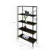 Estante com 5 Prateleiras Tub Carvalho Dark e Preta 80 cm