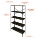 Estante com 5 Prateleiras Tub Carvalho Dark e Preta 80 cm