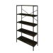 Estante com 5 Prateleiras Tub Carvalho Dark e Preta 80 cm
