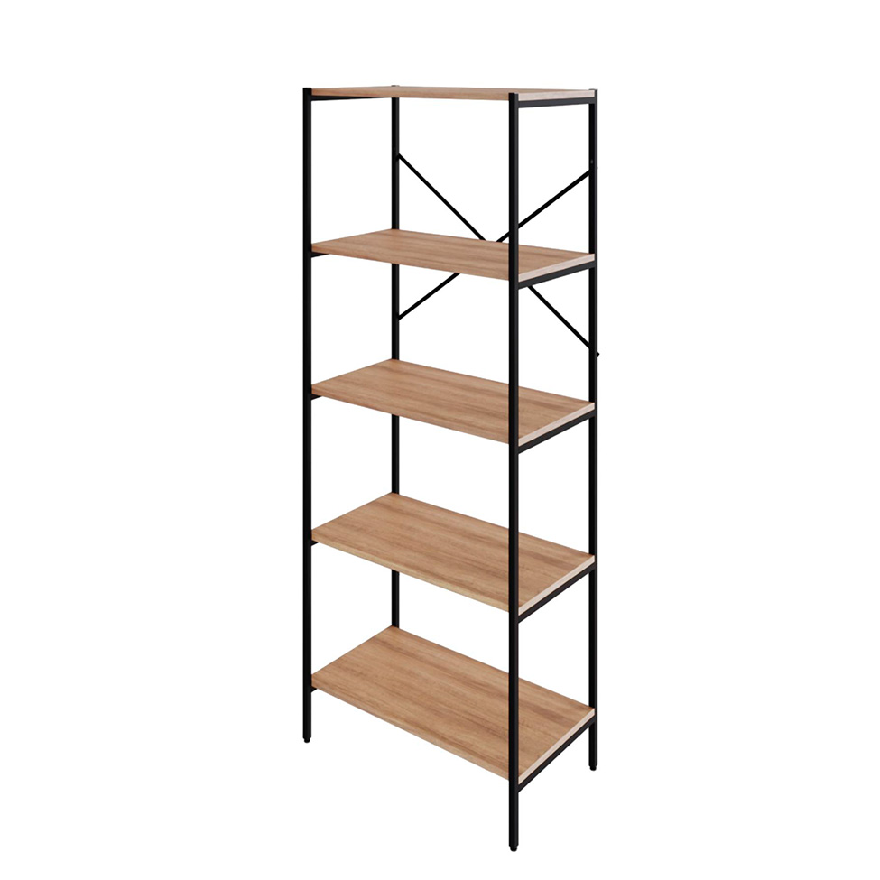 Estante com 5 Prateleiras Tub Mel e Preta 60 cm