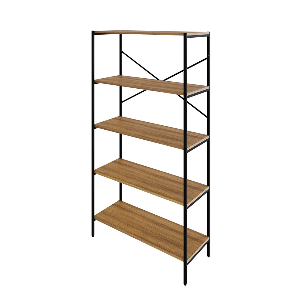 Estante com 5 Prateleiras Tub Mel e Preta 80 cm