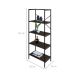 Estante com 5 Prateleiras Tub Nogal e Preta 60 cm