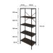 Estante com 5 Prateleiras Tub Nogal e Preta 60 cm