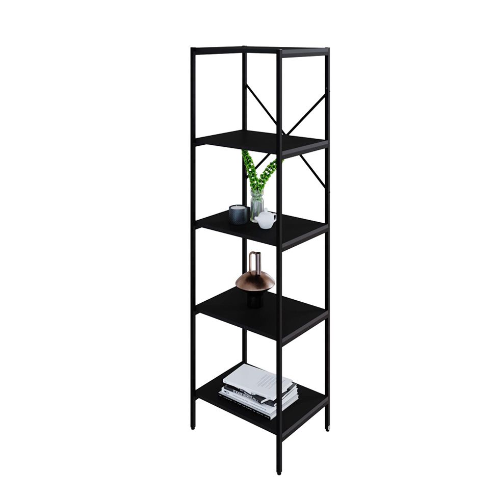 Estante com 5 Prateleiras Tub Preta 45 cm