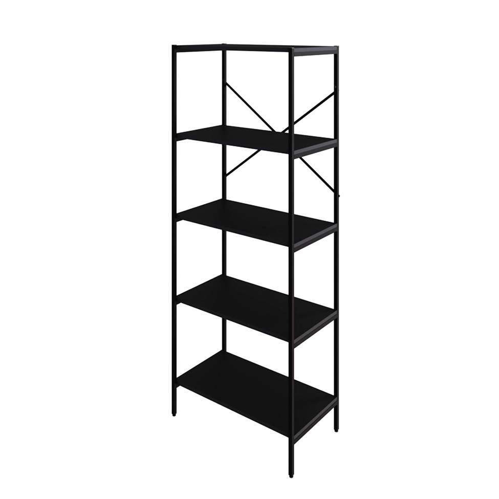 Estante com 5 Prateleiras Tub Preta 60 cm